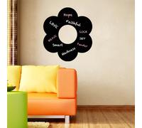 Ambiance Sticker Ardoise Tableau Noir - Stickers Muraux Adhésif Effaçable - Dessin D'Une Fleur - H30 x L30 cm