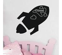 Ambiance Sticker Ardoise Tableau Noir - Stickers Muraux Adhésif Effaçable - Fusée de L'Espace - H95 x L105 cm