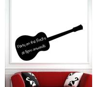 Ambiance Sticker Ardoise Tableau Noir - Stickers Muraux Adhésif Effaçable - Guitare Acoustique - H40 x L110 cm