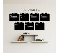 Ambiance Sticker Ardoise Tableau Noir - Stickers Muraux Adhésif Effaçable - Hebdomadaire - H95 x L65 cm