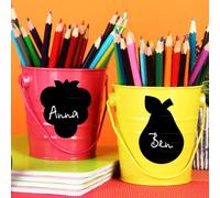 Ambiance Sticker Ardoise Tableau Noir - Stickers Muraux Adhésif Effaçable - Lot de 6 Mini Fruits - H110 x L110 cm