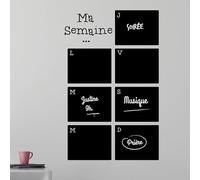 Ambiance Sticker Ardoise Tableau Noir - Stickers Muraux Adhésif Effaçable - MA Semaine À Venir - H55 x L35 cm