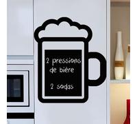 Ambiance Sticker Ardoise Tableau Noir - Stickers Muraux Adhésif Effaçable - Mousse de Bière - H95 x L80 cm