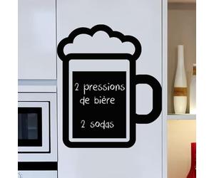 Ambiance Sticker Ardoise Tableau Noir - Stickers Muraux Adhésif Effaçable - Mousse de Bière - H95 x L80 cm