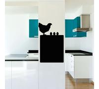 Ambiance Sticker Ardoise Tableau Noir - Stickers Muraux Adhésif Effaçable - Poule avec Ses Oeufs - H135 x L85 cm