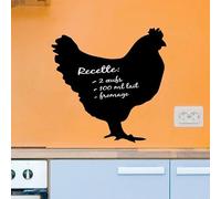 Ambiance Sticker Ardoise Tableau Noir - Stickers Muraux Adhésif Effaçable - Poule - H90 x L90 cm
