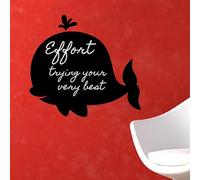 Ambiance Sticker Ardoise Tableau Noir - Stickers Muraux Adhésif Effaçable - Silhouette Baleine - H40 x L45 cm