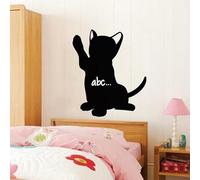Ambiance Sticker Ardoise Tableau Noir - Stickers Muraux Adhésif Effaçable - Silhouette Chaton - H50 x L40 cm