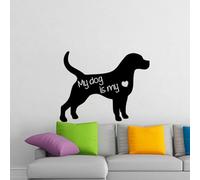 Ambiance Sticker Ardoise Tableau Noir - Stickers Muraux Adhésif Effaçable - Silhouette Chien - H55 x L70 cm