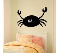 Ambiance Sticker Ardoise Tableau Noir - Stickers Muraux Adhésif Effaçable - Silhouette Crabe - H100 x L180 cm