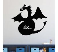 Ambiance Sticker Ardoise Tableau Noir - Stickers Muraux Adhésif Effaçable - Silhouette Dragon - H25 x L30 cm