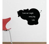 Ambiance Sticker Ardoise Tableau Noir - Stickers Muraux Adhésif Effaçable - Silhouette Hippopotame - H95 x L140 cm