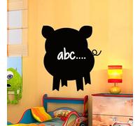 Ambiance Sticker Ardoise Tableau Noir - Stickers Muraux Adhésif Effaçable - Silhouette Petit Cochon - H55 x L50 cm