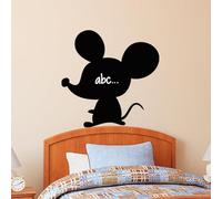 Ambiance Sticker Ardoise Tableau Noir - Stickers Muraux Adhésif Effaçable - Silhouette Petite Souris - H100 x L100 cm