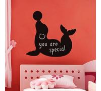 Ambiance Sticker Ardoise Tableau Noir - Stickers Muraux Adhésif Effaçable - Silhouette Phoque - H75 x L80 cm