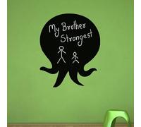 Ambiance Sticker Ardoise Tableau Noir - Stickers Muraux Adhésif Effaçable - Silhouette Pieuvre - H50 x L40 cm