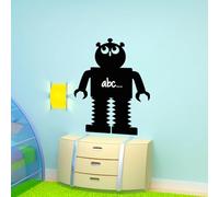 Ambiance Sticker Ardoise Tableau Noir - Stickers Muraux Adhésif Effaçable - Silhouette Robot I - H20 x L15 cm