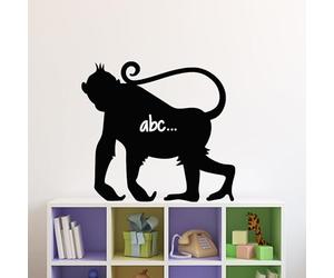 Ambiance Sticker Ardoise Tableau Noir - Stickers Muraux Adhésif Effaçable - Silhouette Singe - H30 x L35 cm