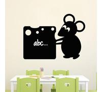 Ambiance Sticker Ardoise Tableau Noir - Stickers Muraux Adhésif Effaçable - Souris avec un Fromage - H15 x L20 cm