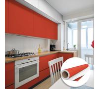 Ambiance Sticker Autocollant Adhésif Imperméable Vinyle Rouleau pour Cuisine Meuble Armoire Porte - Sticker Mural H60 x L200 cm - Rouge Coquelicot