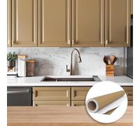 Ambiance Sticker Autocollant Adhésif Imperméable Vinyle Rouleau pour Cuisine Meuble Armoire Porte - Sticker Mural H60 x L200 cm - Marron Clair