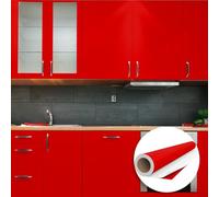 Ambiance Sticker Autocollant Adhésif Imperméable Vinyle Rouleau pour Cuisine Meuble Armoire Porte - Sticker Mural H60 x L200 cm - Rouge Tomate