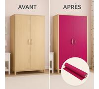Ambiance Sticker Autocollant Adhésif Imperméable Vinyle Rouleau pour Cuisine Meuble Armoire Porte - Sticker Mural H60 x L200 cm - Fushia