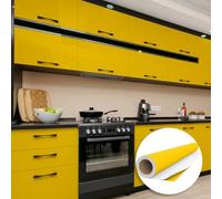 Ambiance Sticker Autocollant Adhésif Imperméable Vinyle Rouleau pour Cuisine Meuble Armoire Porte - Sticker Mural H60 x L200 cm - Jaune Moutarde