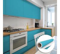 Ambiance Sticker Autocollant Adhésif Imperméable Vinyle Rouleau pour Cuisine Meuble Armoire Porte - Sticker Mural H60 x L200 cm - Bleu Ciel