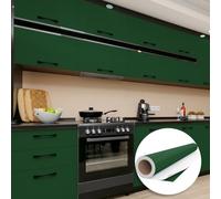 Ambiance Sticker Autocollant Adhésif Imperméable Vinyle Rouleau pour Cuisine Meuble Armoire Porte - Sticker Mural H60 x L200 cm - Vert Fonce