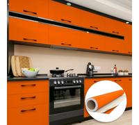 Ambiance Sticker Autocollant Adhésif Imperméable Vinyle Rouleau pour Cuisine Meuble Armoire Porte - Sticker Mural H60 x L200 cm - Orange
