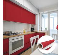 Ambiance Sticker Autocollant Adhésif Imperméable Vinyle Rouleau pour Cuisine Meuble Armoire Porte - Sticker Mural H60 x L200 cm - Rouge Cerise