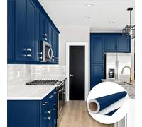 Ambiance Sticker Autocollant Adhésif Imperméable Vinyle Rouleau pour Cuisine Meuble Armoire Porte - Sticker Mural H60 x L200 cm - Bleu Fonce