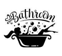 Ambiance Sticker Autocollant de Porte de Salle de Bain pour Femme - Décoration Mural pour Toilettes - Accessoires Amusants et Mignons Decalspour Chambre de Fille - H22 x L31 cm