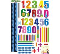 Ambiance Sticker Autocollant de Toise Adhésive Chiffres et Crayons pour Décoration Murale de Chambre d'Enfant - H50 x L70 cm