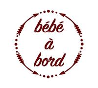 Ambiance Sticker Autocollant de Voiture Bébé à Bord Bordeaux - H15 x L15 cm