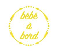 Ambiance Sticker Autocollant de Voiture Bébé à Bord Jaune Canari - H15 x L15 cm