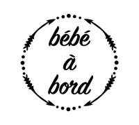 Ambiance Sticker Autocollant de Voiture Bébé à Bord Noir - H15 x L15 cm