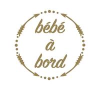 Ambiance Sticker Autocollant de Voiture Bébé à Bord Or Dore - H15 x L15 cm