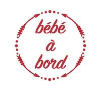 Ambiance Sticker Autocollant de Voiture Bébé à Bord Rouge Cerise - H15 x L15 cm