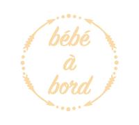 Ambiance Sticker Autocollant de Voiture Bébé à Bord Sable - H15 x L15 cm