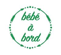 Ambiance Sticker Autocollant de Voiture Bébé à Bord Vert Cactus - H15 x L15 cm