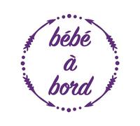 Ambiance Sticker Autocollant de Voiture Bébé à Bord Violet - H15 x L15 cm