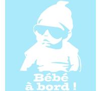 Ambiance Sticker Autocollant de Voiture Vitres Swag Autocollant avec Bébé à Bord Noir - H19 x L13 cm