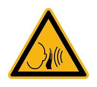 Ambiance Sticker autocollant ISO7010, bruit fort soudain, 15 x 15 cm