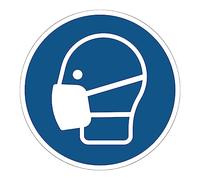 Ambiance Sticker autocollant ISO7010, masque obligatoire rond, 60 cm