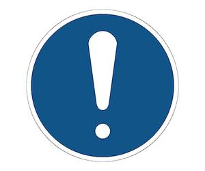 Ambiance Sticker autocollant ISO7010, obligation générale rond, 60 cm | Consigne d'obligation conforme NF ISO7010, surface lisse antidérapante, pose facile, notice incluse, Format rond