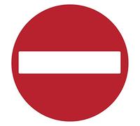Ambiance Sticker autocollant ISO7010, sens interdit, 10 cm