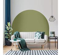 Ambiance Sticker Autocollant Lit Tête de Lit Arche Stickers Muraux | Grand Papier Peint Demi Cercle pour Décoration Salon et Chambre| L58 x H200 cm - Vert Olive