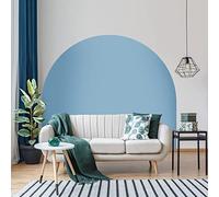 Ambiance Sticker Autocollant Lit Tête de Lit Arche Stickers Muraux | Grand Papier Peint Demi Cercle pour Décoration Salon et Chambre| L115 x H115 cm - Bleu Poudre